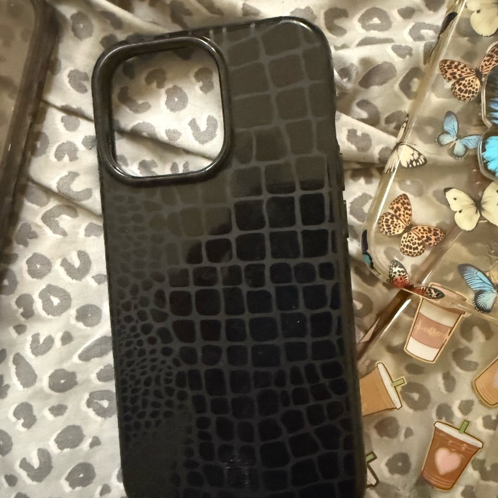 Black Crocodile Pattern Phone Case